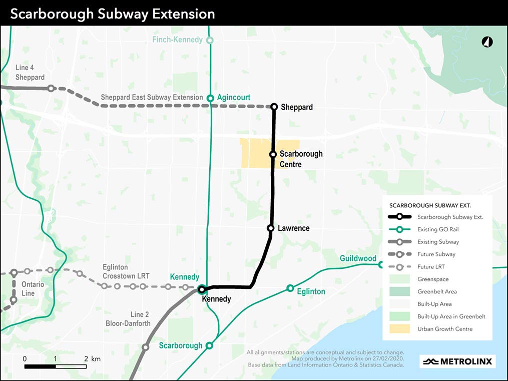 Scarborough subway extension plans