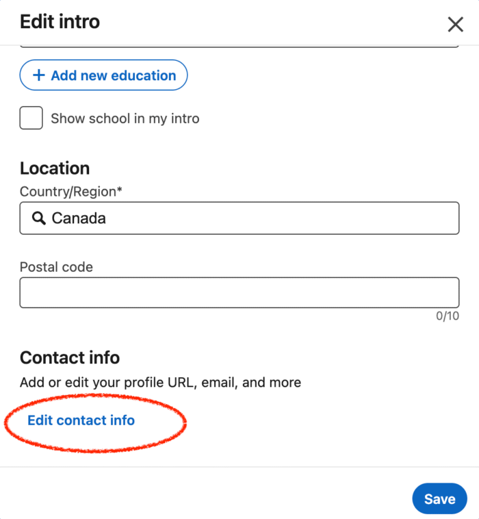 custom LinkedIn profile URL step 1.