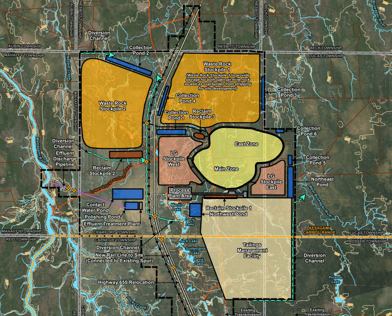 Crawford Nickel Project, Preliminary site plan layout