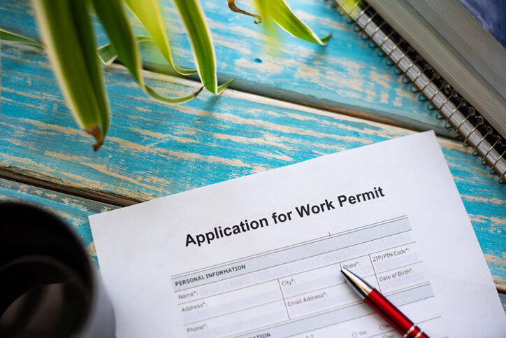 IEC work permit application